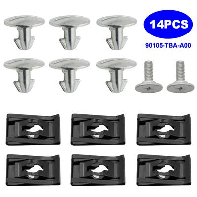 14pc Car Engine Lower Cover Screw Bolt Access Pin Screw Fender Clip For Honda Accord 90674-TY2-A01 90105-TBA-A00 Car Accessories