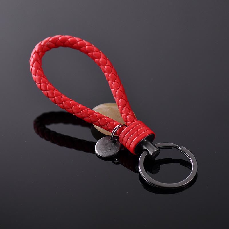 New Creative Tungsten Steel Braided Rope Keychain Leather Key Chain Handmade Doll Pendant Party Gift Small Jewelry