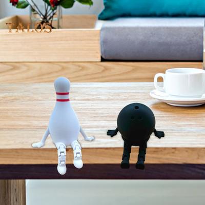 Flexible Bowling Buddy Bowling Pin Ball Desk Buddy with Articulated Legs 3D Printed Bowling Themed Ornament Gifts for Bowling Enthusiasts
