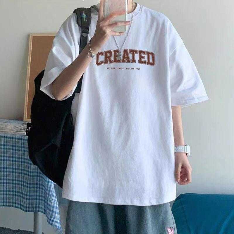 

Short-sleeved Boys Cotton T-shirt Bottoming Shirt Tide Brand Trend Loose American Style Clothes Summer 5XL