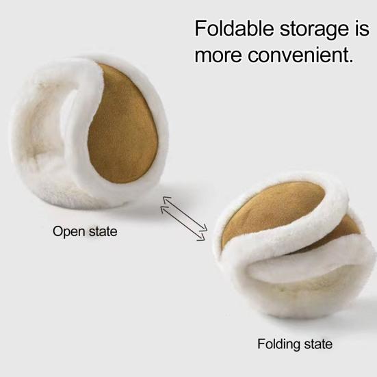 Plush Earmuffs Solid Color Winter Warmth Foldable Plush Ear Muffs with Elastic Adjustable Headband Cold Weather Ear Covers