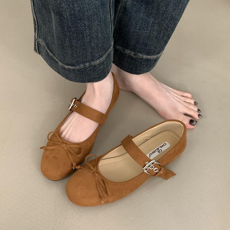 Fashion SUOJIALUN 2025 New Brand Women Flat Shoes Fashion Round Toe Ladies Elegant Ladies Mary Jane Shoes Soft Flat Heel Dress Boat Shoe