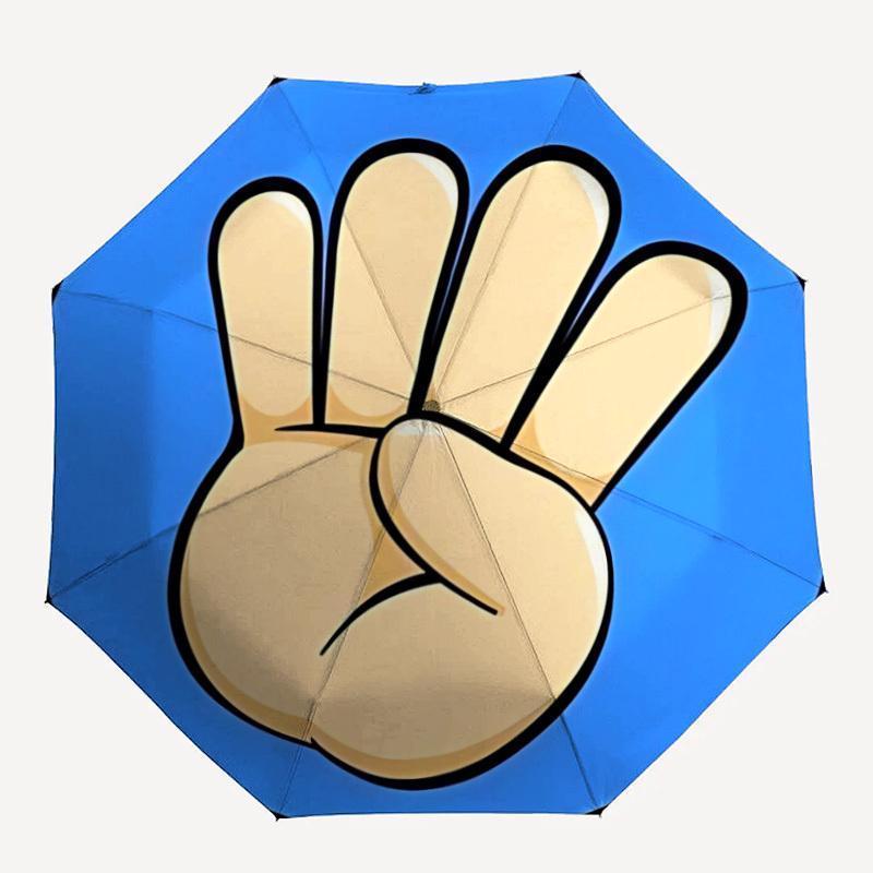 1pc Hand Gesture Automatic Folding Umbrella Durable Iron Frame,All Seasons Home Travel Outdoor Multifunctional Umbrella Yy251115104