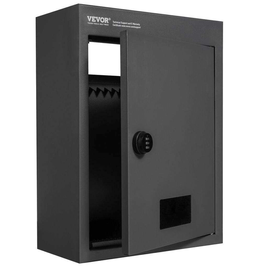 Durch die Wand Einwurfbox 12,5x6,3x16,9" Briefkasten mit Zahlenschloss Schwarz
