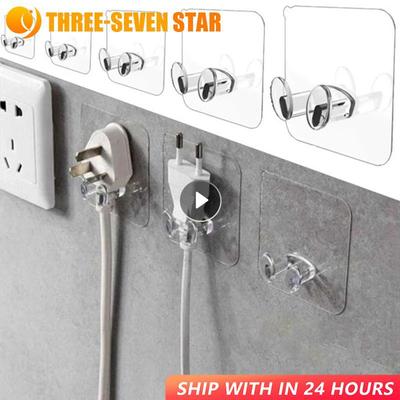 Transparent Strong Wall Plug Hook Wall Hooks Self-adhesive Door Hanger Hook Wall Mounted Heavy Duty Hook For Kitchen Bathroom