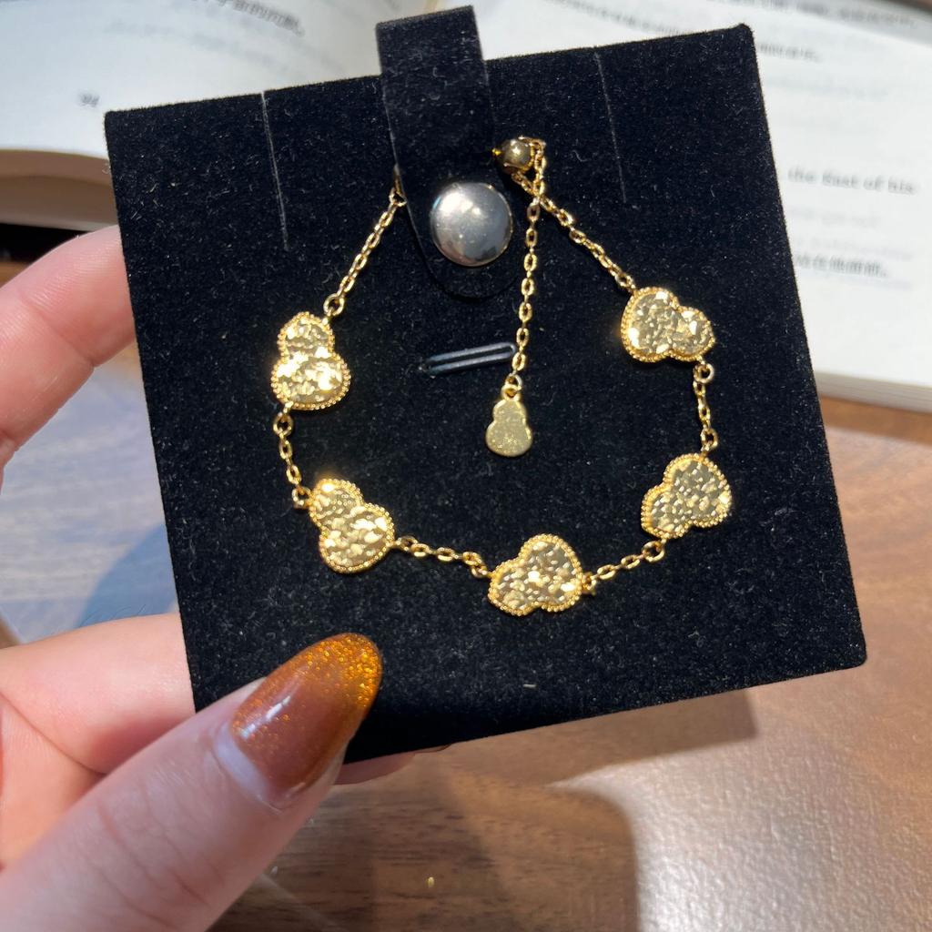 New Cnc Craft Golden Crushed Ice Ice Gourd Necklace Burst Fulu Continuous Gourd Bracelet Sweater Chain