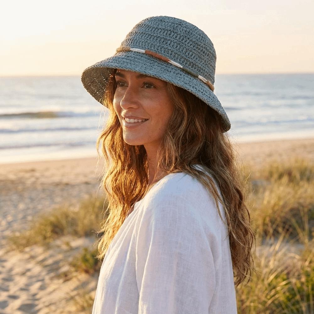 Wide Brim Straw Weave Sun Hat Bohemian Fisherman Hat Sweet Sunscreen Bucket Hat Beach