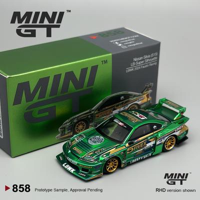 MINIGT 1:64 Nissan LB-Super Silhouette S15 SILVIA LBWK 2024 Green Chrome MGT Alloy Car Model 858