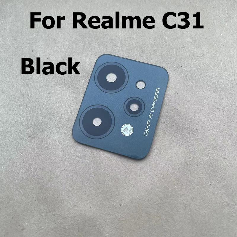 New For Realme C31 Rear Back Camera Glass Lens Cover With Glue Sticker Repair Parts RMX3501