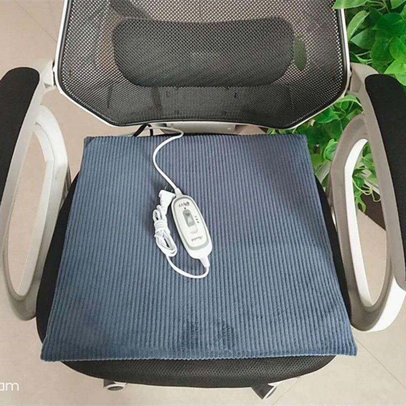 Подогрев Подушка Плагин Электрический стул Подушка Домашний офис Электрическое отопление Энергосберегающая отопительная подушка Быстрое тепло Один Съемный Моющийся Регулируемый 45x45cm синий
