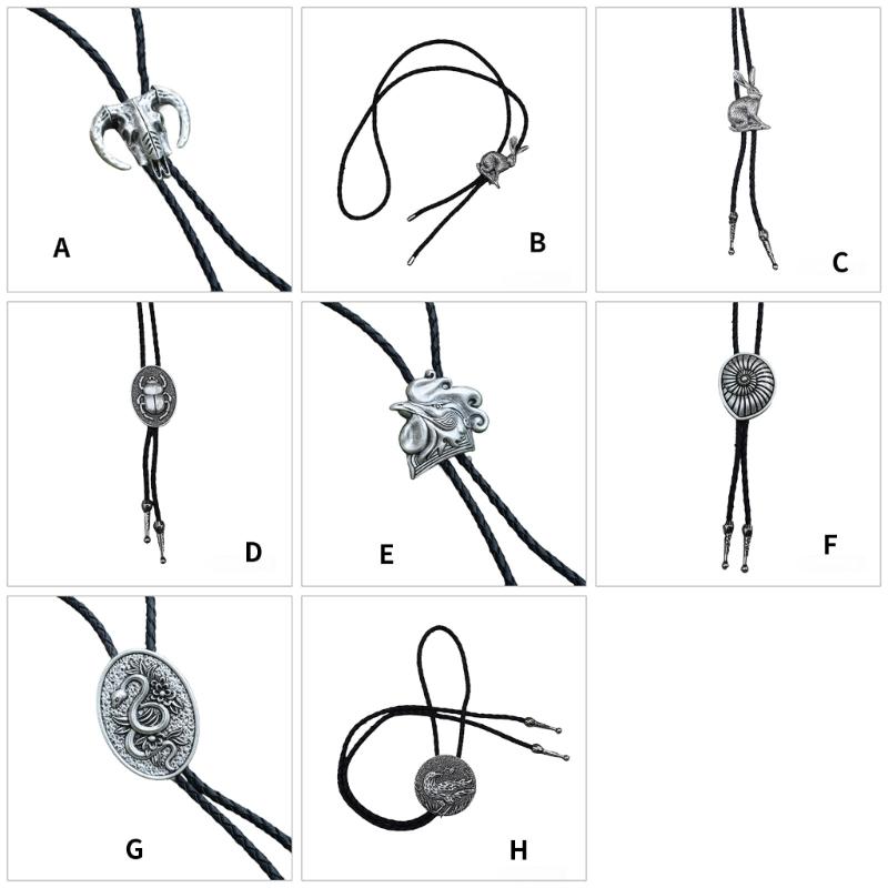 Delicate Bolo Tie for Man Western Cowgirls Metal Necktie Carnivals Costume Jewelery for Adult Teen Western Necklace