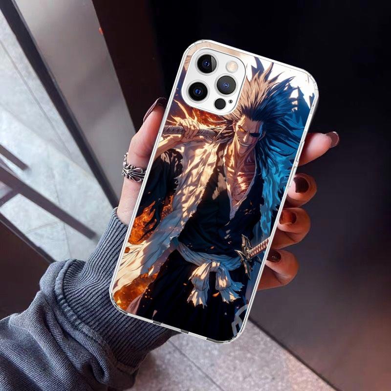 Zaraki Kenpachi Bleach Phone Case For iPhone 17 Air 11 13 Mini 14 15 Plus 16 12 Pro Max 16E SE 7 8 Pattern Soft TPU Back Cover