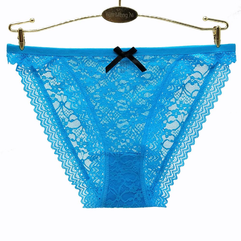 Braguitas Sexy Encaje Completo Ropa Interior para Mujer Diario Tiro Bajo Braguitas Transpirables Transparentes para Señora 6 Unidades/lote