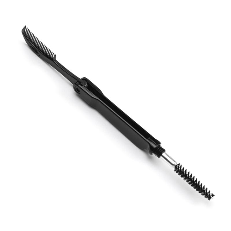 Portable Eyebrow Eyelash Shaper Eyelash Comb Double Head Eyebrow Brush Makeup Grooming Tool Foldable Mascara Brush
