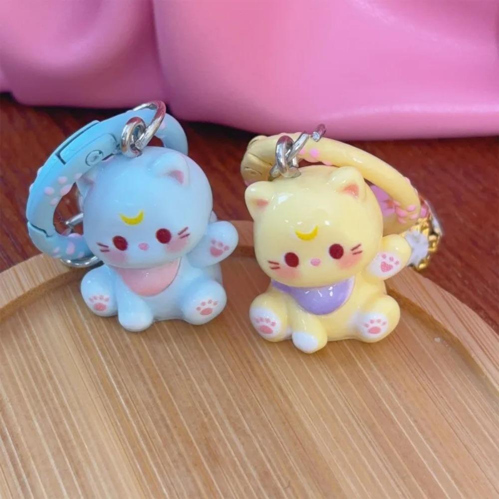 Resin Sweet Keyring Cartoon Design Korean Keychain Lovely Cat Keychain  Phone Chain
