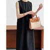 LUXI Commuter Sleeveless Vest Dress - Women's Loose Fit with Round Neck and Drape Straight Skirt, Style 3622.