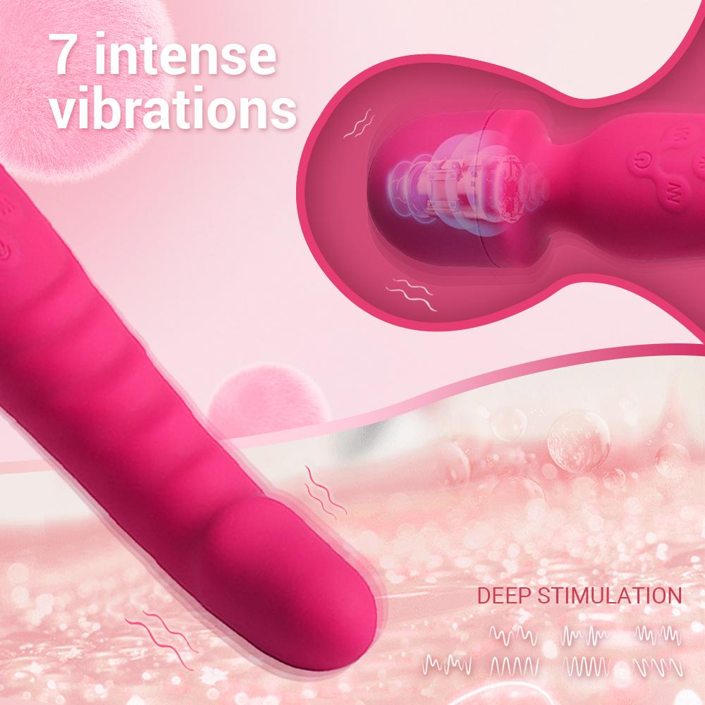 2In1 Powerful G Spot Vibrators Female Clitoris Stimulator Heating Dildo Massager Masturbation Adult Sex Toys for Women Insert Dildo Climax Masturbator