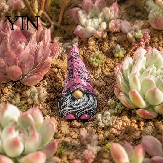 Miniature Landscaping Pieces Colorful Hat Gnome Resin Statue, Faceless Dwarf Figurine with Wrinkled Hat, Christmas Gifts Waterproof Garden Ornament,
