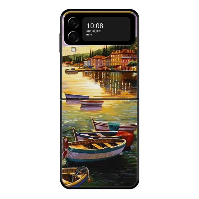 Oil Painting Art Water City Venice Case For Samsung Galaxy Z Flip 4 Z Flip3 5g Case For Galaxy Z Flip Pc Hard Phone Shell Capa