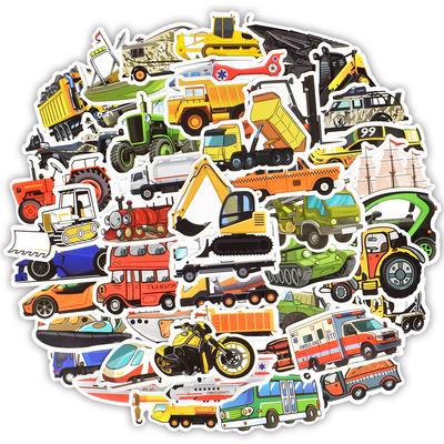 50 de bucăți autocolante de inginerie pentru camion autocolante drăguț autobuze mașini motociclete pentru copii jucărie cărucior de călătorie valiza laptop skateboard