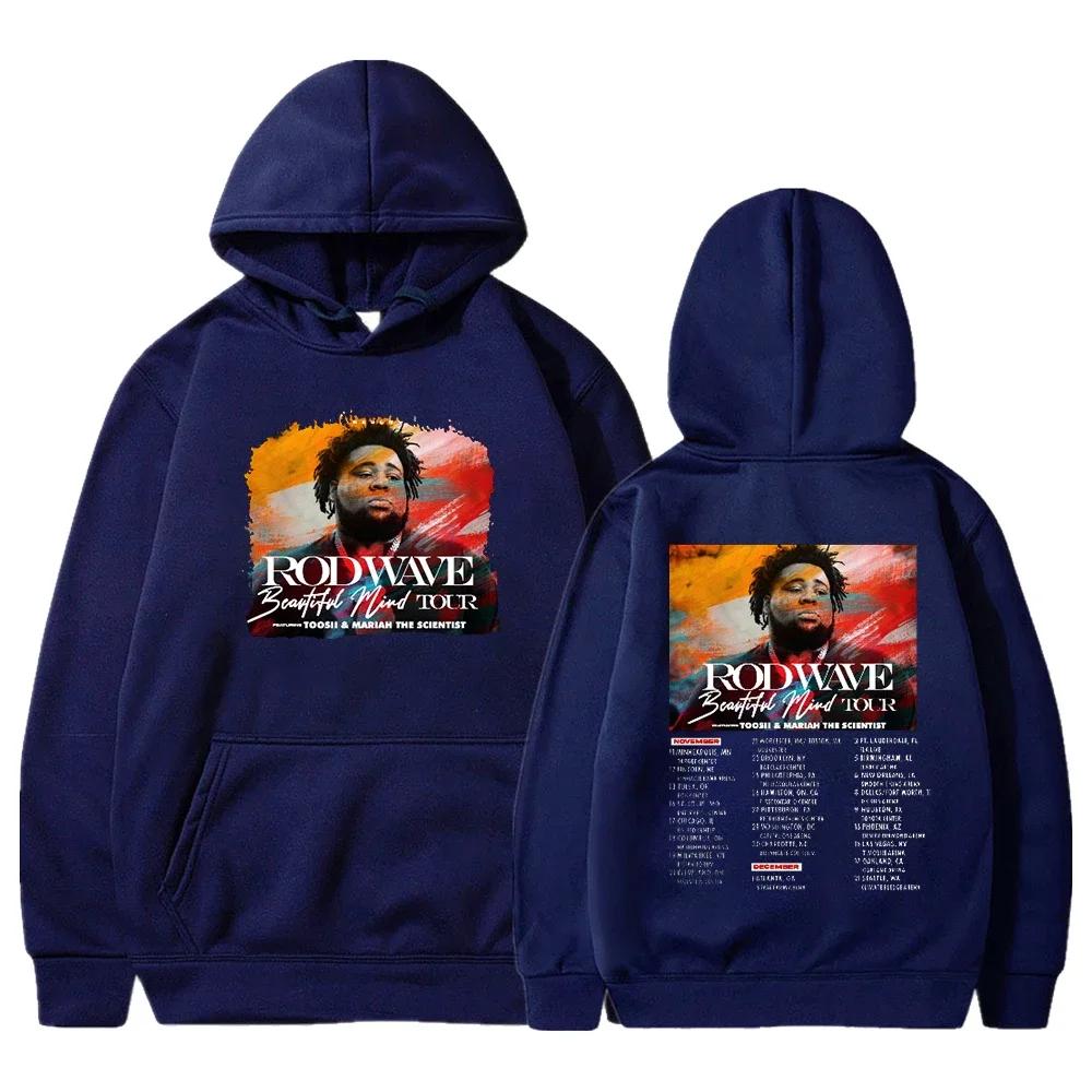 Rapper Rod Wave Kapüşonlular Sokak Giyim Y2k Kapüşonlu Harajuku Günlük Kazak Bol Polar Sweatshirt Uzun Kollu Baskılı Kapüşonlu