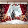 Merry Christmas Wonderland Snowman Theme Banner Backdrop Children's Birthday Party Home Decoration Photography Backdrop Cloth