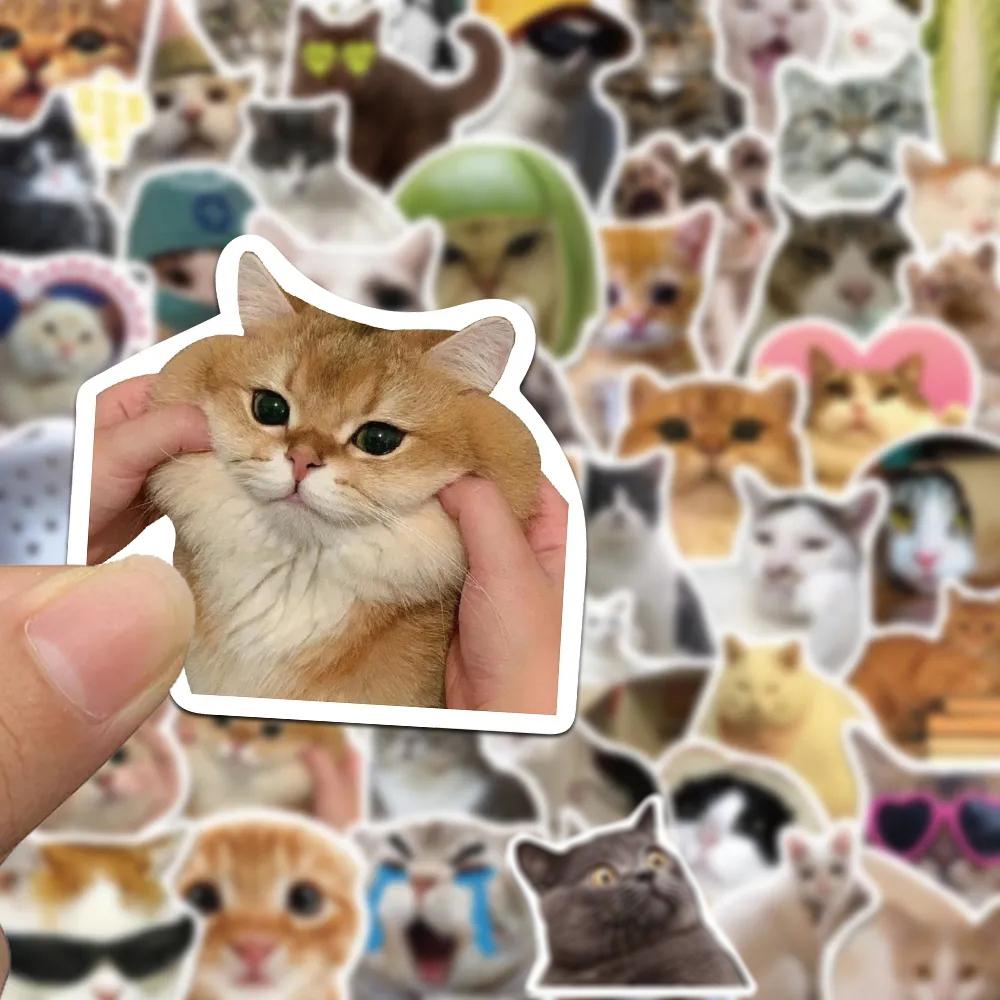 10/30/50pcs Cute Funny Animal Cat Meme Stickers Kawaii Kitten Graffiti Sticker DIY Scrapbook Phone Luggage Diary Decals Toy Gift