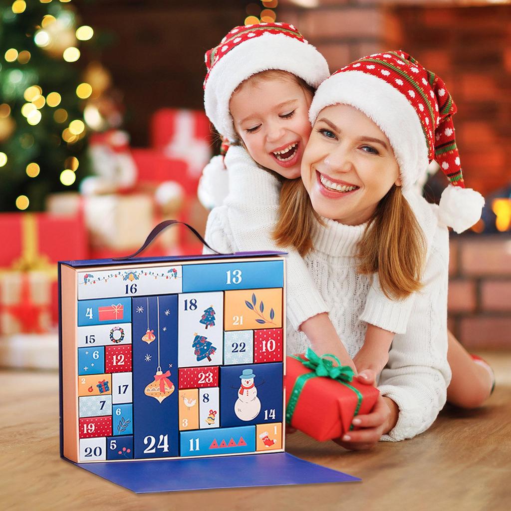 2025 Christmas Countdown Calendar Boxes 24-Day Count Down To Christmas Calendar Boxes Container For Holiday Living Room