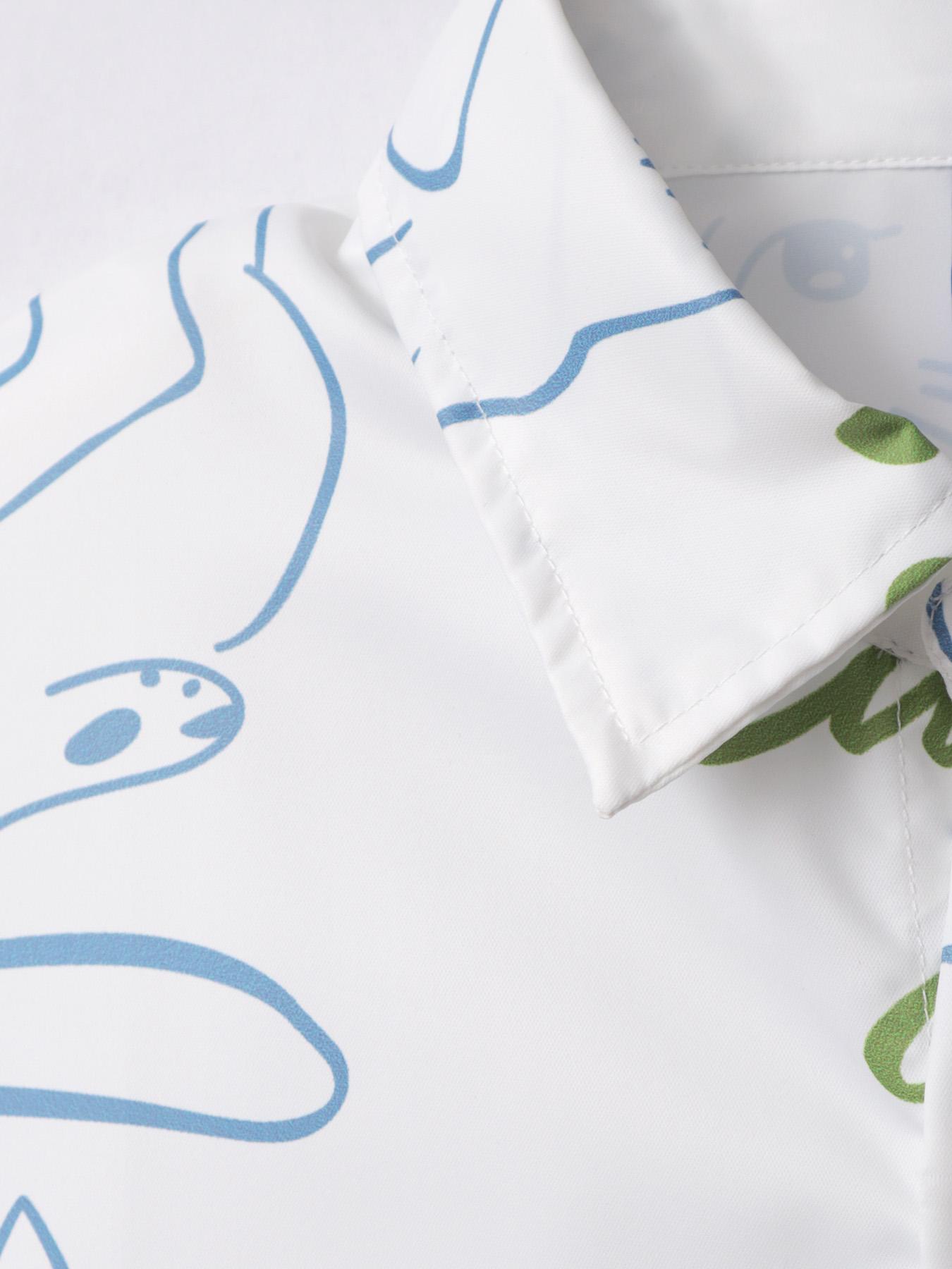 Рубашка свободного покроя свободного покроя с рисунком кота Prinr Hawaii Short Men Shirt — фото 3