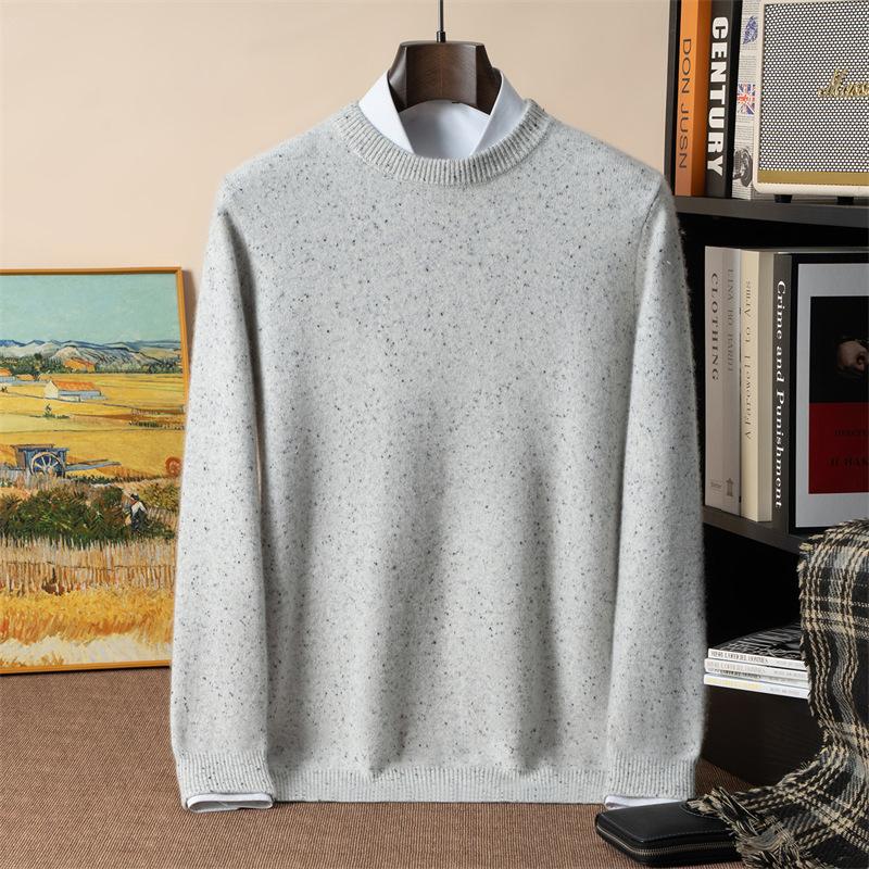 Seven-needle double-strand thickened idea yarn cashmere sweater knitted crew neck fashion commuter sweater warm long sleeves S