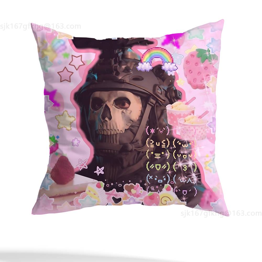 Game Call of Duty Pillow Case Anti-dustmite Pillowcase Invisible zipper silky short plush Sofa cushion cover