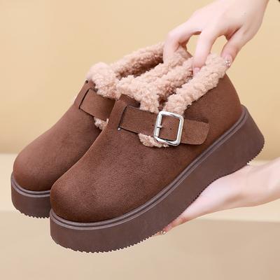 Bottes de neige, Chaussures pour femmes, Chaussures chaudes en polaire, Décontractées et confortables, Bottes à enfiler à semelles épaisses
