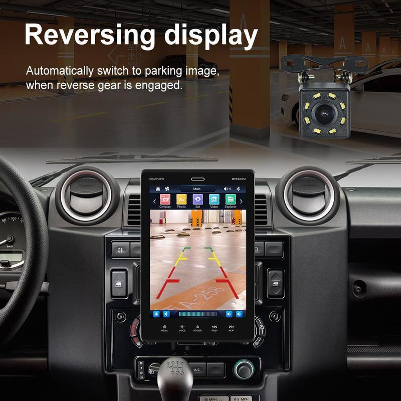 1 Din 9.5 Inch Vertical Touch Screen Car MP5 Player Carplay Android Auto Mirror Link DVR Rear View SWC Bluetooth FM TF/USB