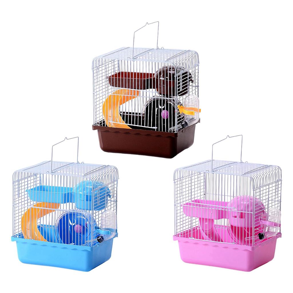 Portable Hamster Cage with Handle Gerbils Carry Case for Temporary Housing Accessories with Ventilation Small Animal Carrier