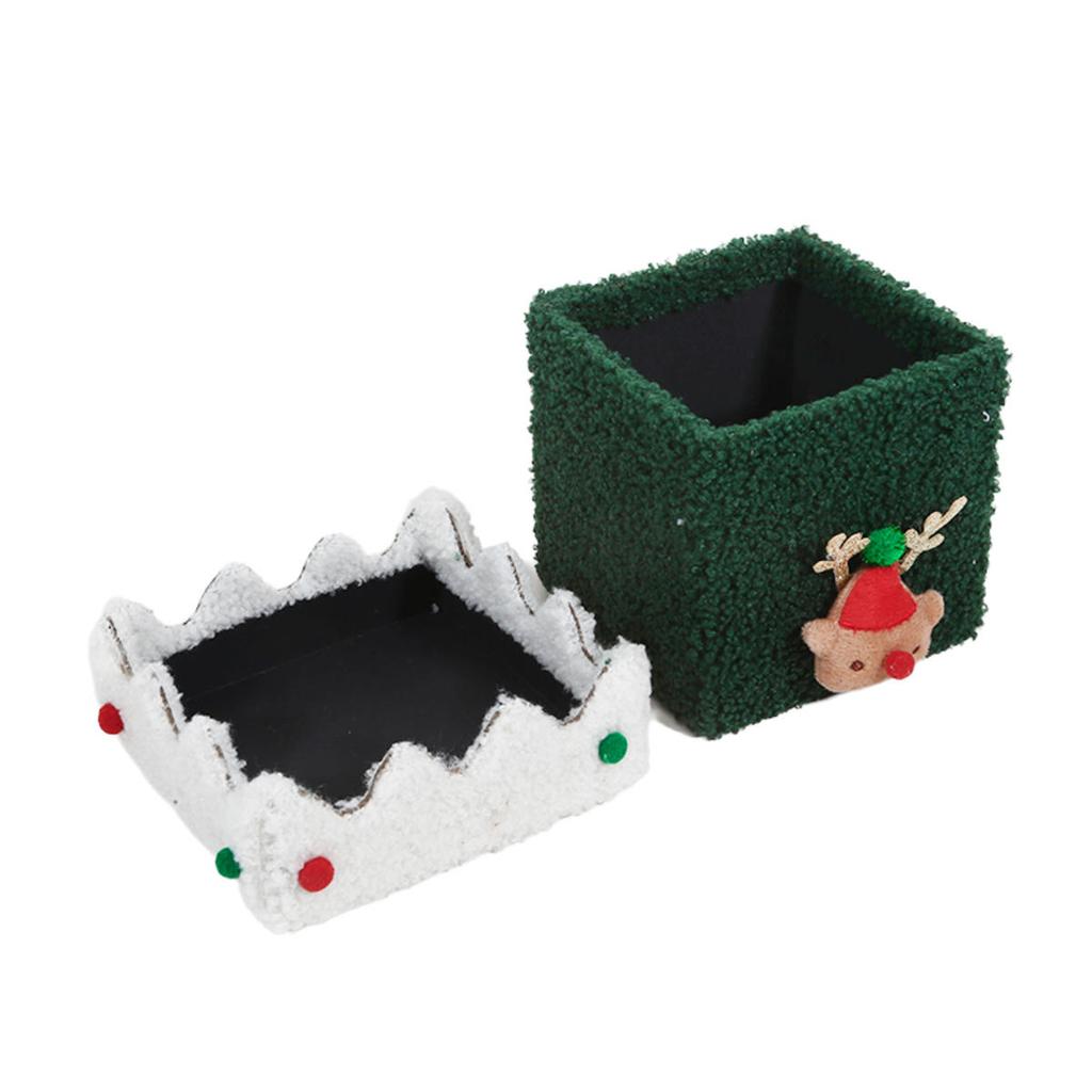 Household Xmas Children's Bombonera Christmas Eve Lint Christmas Gift Box Present Ribbon Xmas  Eve Gift Box