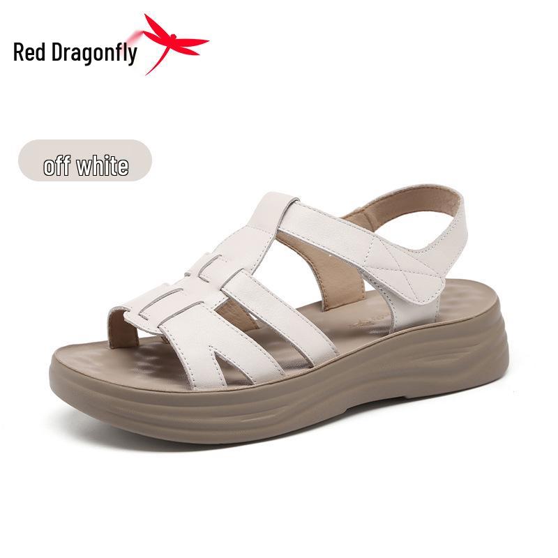 Red Dragonfly Women s Genuine Leather Height-Boosting Summer Sandals 38