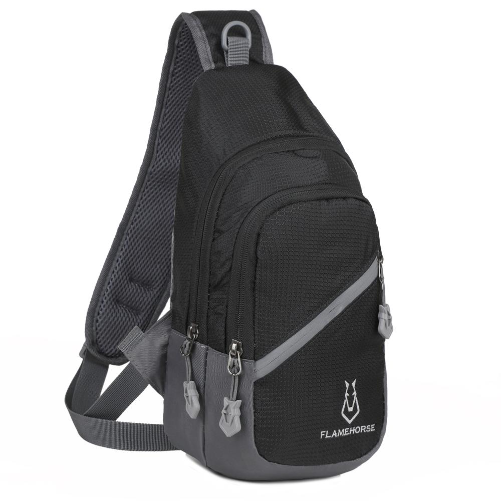 Umhängetasche aus ultraleichtem, wasserabweisendem Nylon mit Öffnung für Kopfhörer