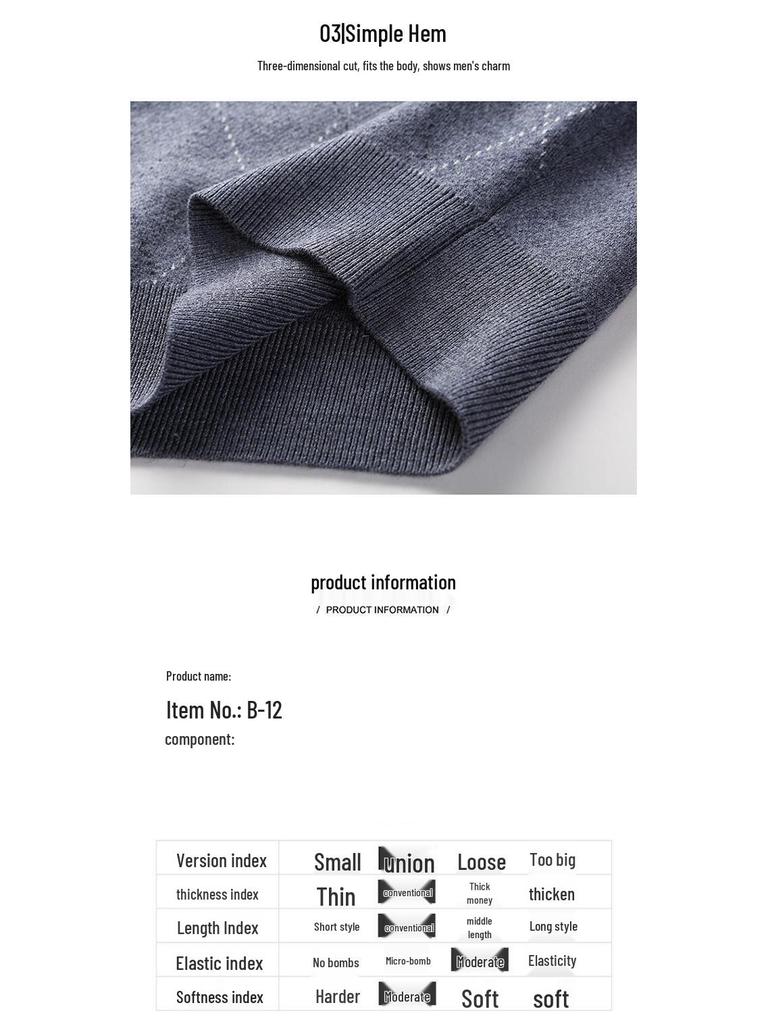 Gilet in Maglia da Uomo con Scollo a V - Spesso, Senza Maniche, Ideale per Mezza Età e Anziani, Perfetto per Autunno e Inverno