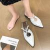 Fashion Female Sexy Luxury Pointed Slippers 2025 Spring and Summer New Fashion Dew with Party Designer Women's Baotou Slippers