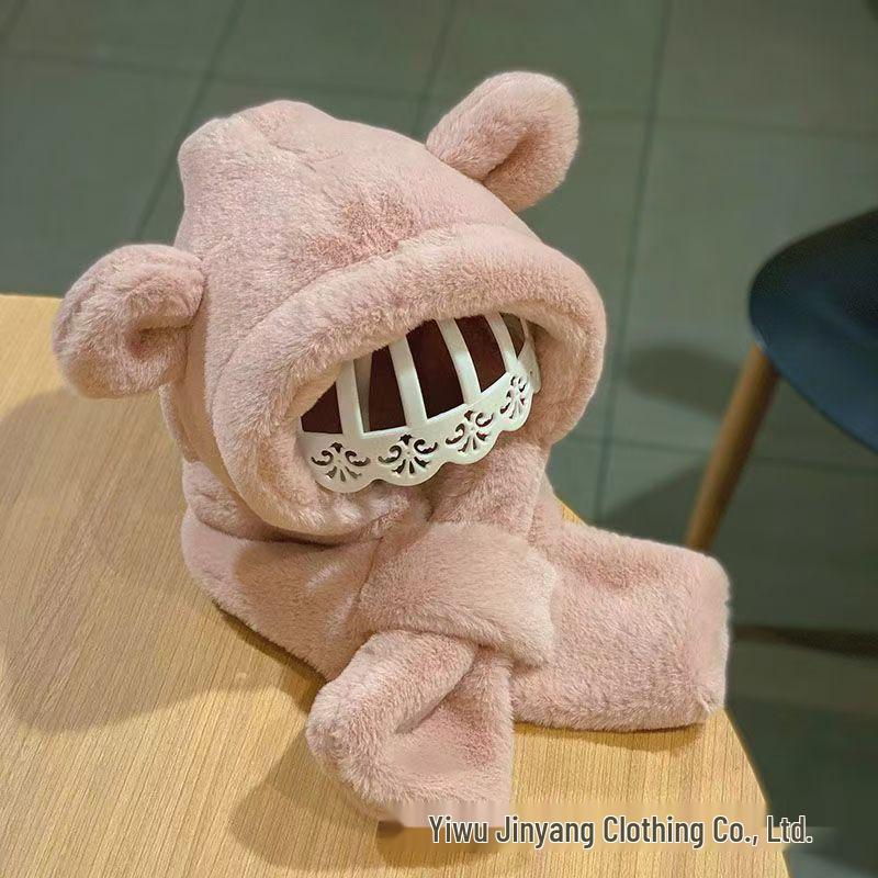 Super Cute Velvet Baby Hat & Scarf Combo - Windproof Ear Protection for Boys & Girls (Autumn/Winter)