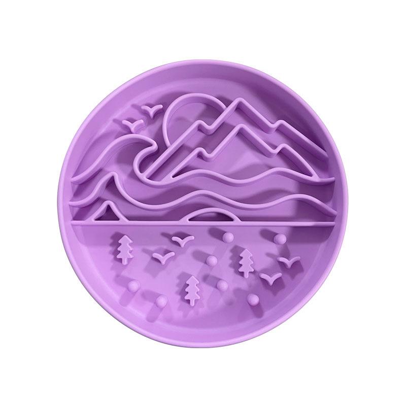 Silicone Lick Mat Slow Feeder Bowl Round Dog Licking Plate Non-Slip Slow Eating Pad For Dogs Puppies Home Mealtime Treat Gift