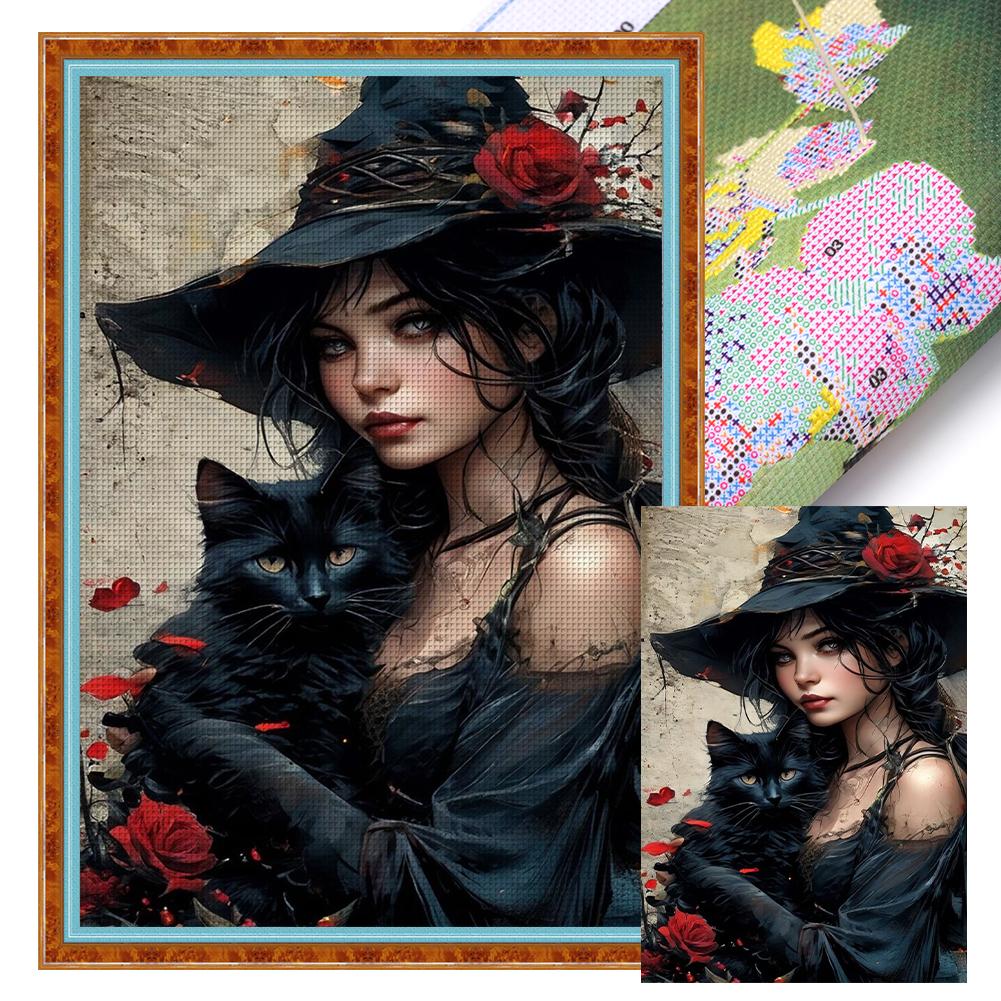 

Набор для вышивки крестом «Девушка» из эко-хлопка 14CT, полная вышивка, арт 40x60см