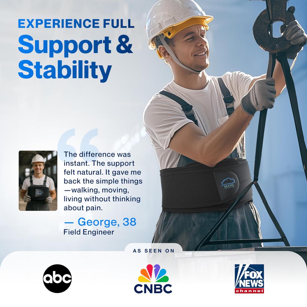 MODVEL Lumbar Support Orthopedic Posture Lumbar Support for Herniated and Lower Back Pain Relief for Men and Ideal for Daily and Work Belt, Corrector,