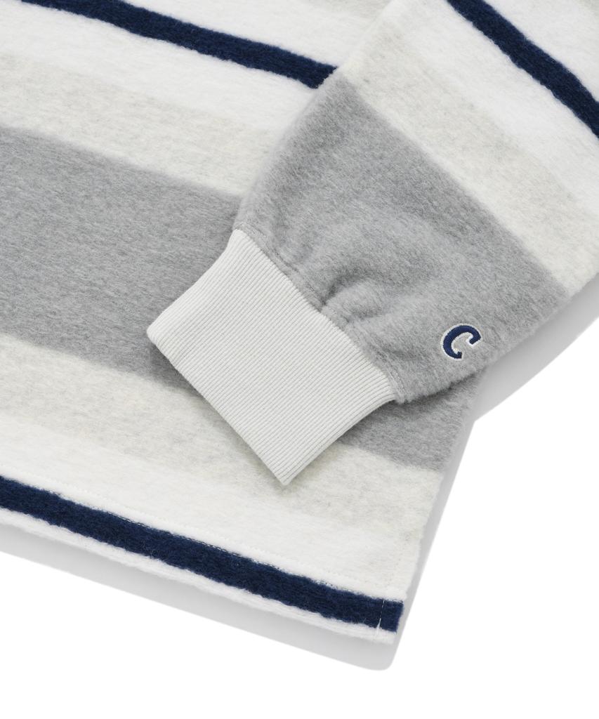 COVERNAT Striped Collar Knit Gray