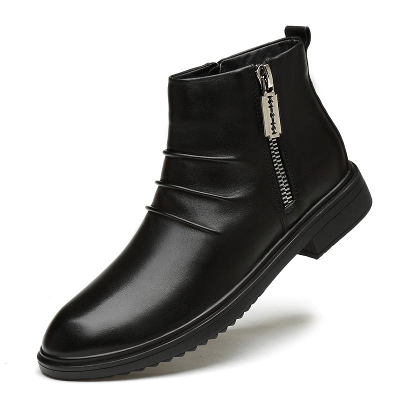 

Роскошные брендовые зимние ботинки Plus Velvet Высококачественные ботинки Chelsea из натуральной кожи Мужские ботильоны Модные формальные ботинки Зимние ботинки 47