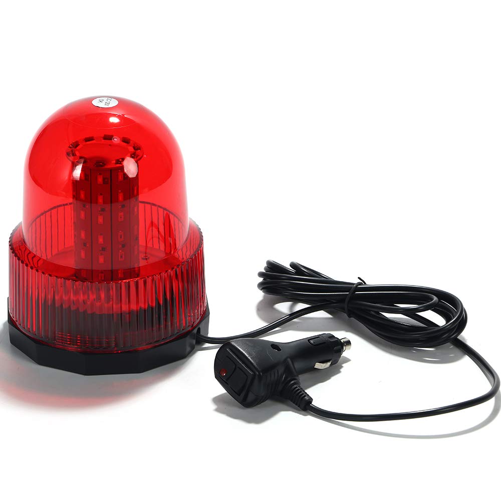 

Angelicate Rotating Beacon Flashing Light, 12V/24V, Magnetic, 60 LEDs, Warning/Work Light (Red)