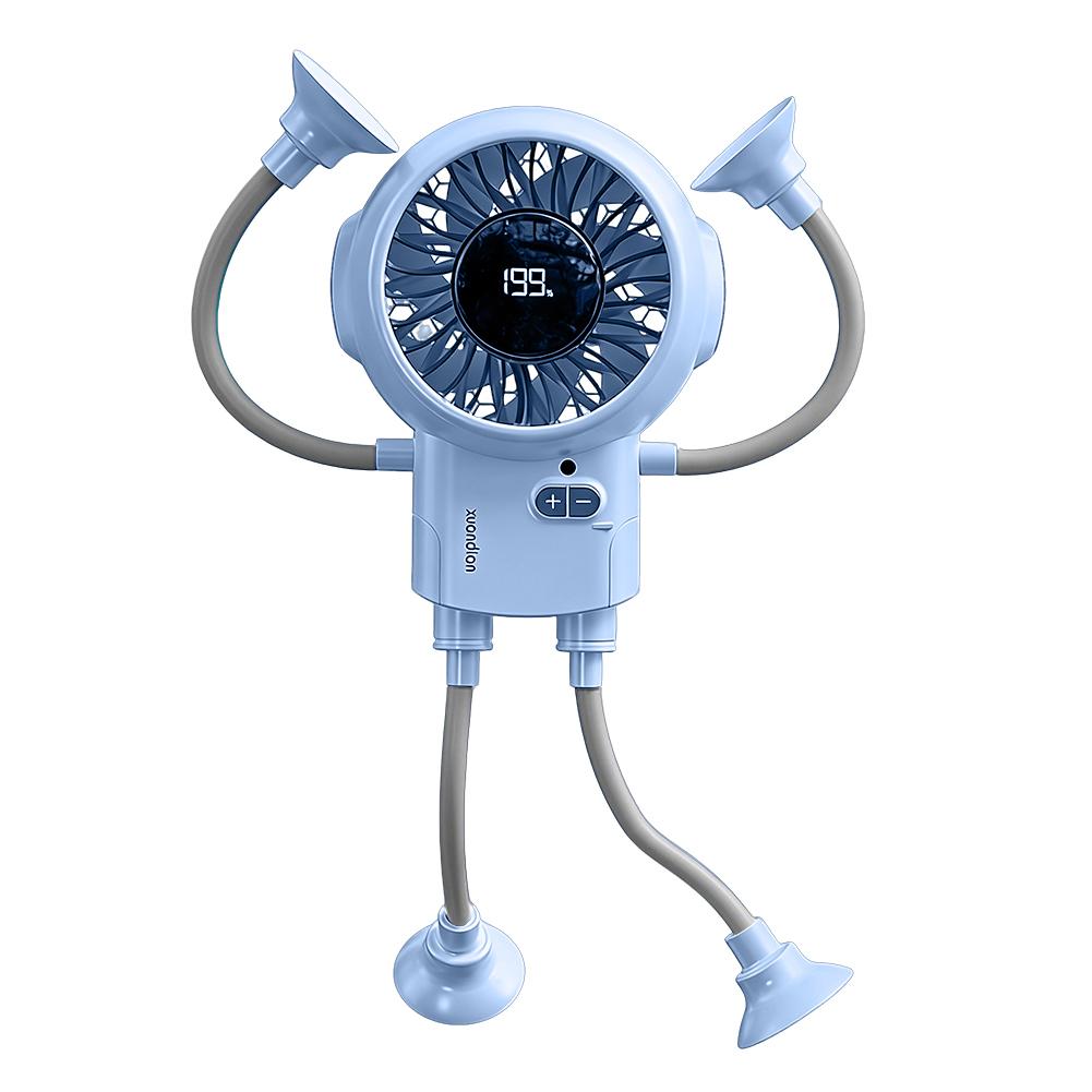 Portable Handheld Fan Dual Modules 199 Level Adjustable Wind Speed Mist Fan With Suction Cup Flexible Legs