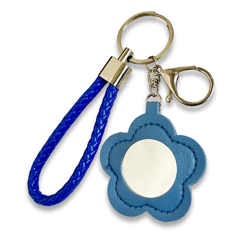 

1 шт. Брелок Подвески для сумки Кожа Мода Мини Зеркало Милая Цветочная форма Портативное Зеркало для макияжа Поправка макияжа Разноцветный 1pcs