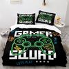 Gamepad Duvet Cover Set Yellow Background with Buttons Boys Playroom Decoration King Size Polyester Quilt Cover with Pillowcases