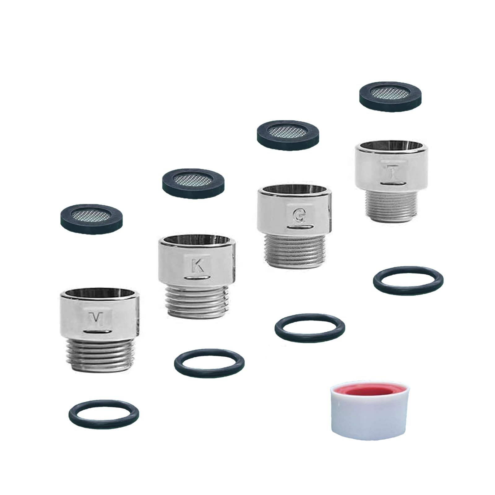 

Набор душевых насадок Mythtrail из 4 предметов: душевой шланг, адаптер для шланга с серебристым покрытием и душевым адаптером, адаптеры, прокладка G1/2, (Совместимые шланги)